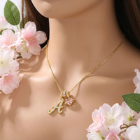 Auréa Initial Necklace – Zircon Letter Charm, 18K Gold-Plated, Hypoallergenic