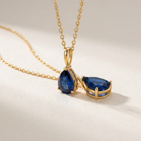 Auréa Birthstone Pendant Necklace – Gold Teardrop Crystal