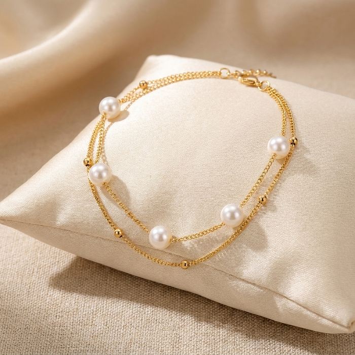 Auréa Gold Pearl Bracelet – Waterproof 14K Gold-Plated