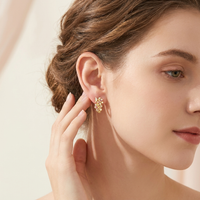 Auréa Cherry Blossom Hoop Earrings – 925 Silver, 18K Gold-Plated
