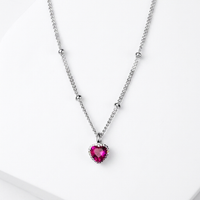 Auréa Ruby Heart Necklace – S925 Sterling Silver