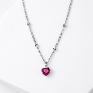 Auréa Ruby Heart Necklace – S925 Sterling Silver