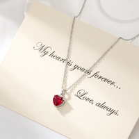 Auréa Ruby Heart Necklace – S925 Sterling Silver