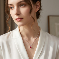 Auréa Ruby Heart Necklace – S925 Sterling Silver