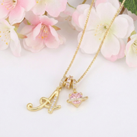 Auréa Initial Necklace – Zircon Letter Charm, 18K Gold-Plated, Hypoallergenic