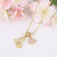 Auréa Initial Necklace – Zircon Letter Charm, 18K Gold-Plated, Hypoallergenic